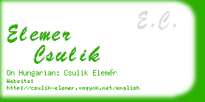 elemer csulik business card